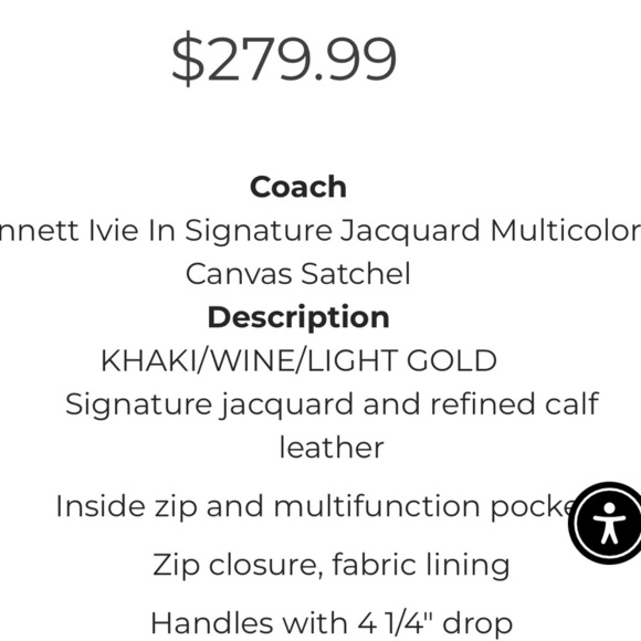 Coach Ivy Bennett Satchel 2-Way Shoulder Bag - Picture 11 of 12